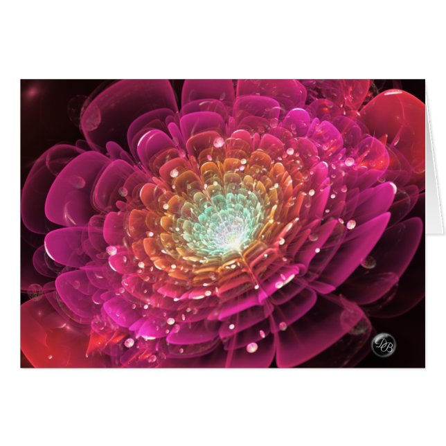 Roze gloeiende roze in een unieke digitale ruimte (Voorkant Horizontaal)