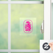 Roze gloeiende vingerafdrukvenster vastklampen raamsticker (Huis)