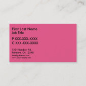 Roze gloeiende vliegtuig aangepaste visitekaartjes (Achterkant)