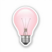 Roze gloeilamp emoji sticker (Voorkant)