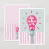 Roze gloeilamp Harde Stripes Flat Kaart (Voorkant / Achterkant)