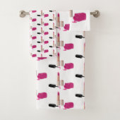 Roze gloeistok en nagelPoolse schoonheid Geëerd Bad Handdoek (Insitu)