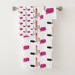 Roze gloeistok en nagelPoolse schoonheid Geëerd Bad Handdoek