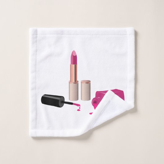 Roze gloeistok en nagelPoolse schoonheid Geëerd Bad Handdoek (Wasdoekje)