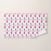 Roze gloeistok en nagelPoolse schoonheid Geëerd Bad Handdoek (Handdoek)