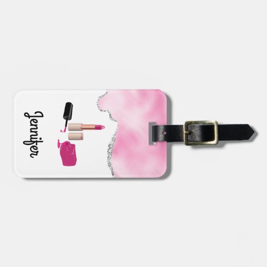 Roze gloeistok en nagelPoolse schoonheid Geëerd Bagagelabel (Voorkant horizontaal)