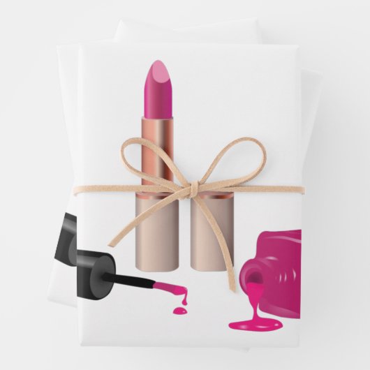 Roze gloeistok en nagelPoolse schoonheid Geëerd Inpakpapier Vel (In situ)