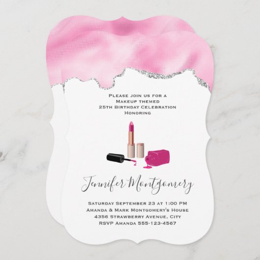 Roze gloeistok en nagelPoolse schoonheid Geëerd Kaart (Voorkant / Achterkant)