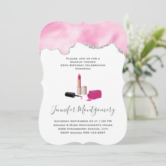 Roze gloeistok en nagelPoolse schoonheid Geëerd Kaart (Staand voorkant)