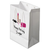 Roze gloeistok en nagelPoolse schoonheid Geëerd Medium Cadeauzakje (Achterkant Gekanteld)