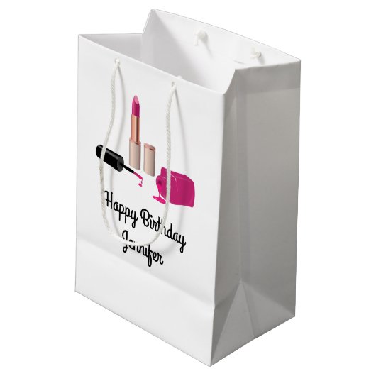 Roze gloeistok en nagelPoolse schoonheid Geëerd Medium Cadeauzakje (Achterkant Gekanteld)