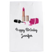 Roze gloeistok en nagelPoolse schoonheid Geëerd Medium Cadeauzakje (Voorkant)