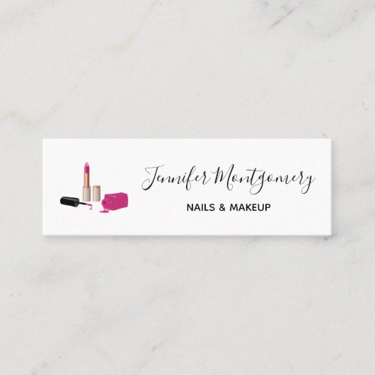 Roze gloeistok en nagelPoolse schoonheid Geëerd Mini Visitekaartje (Voorkant)
