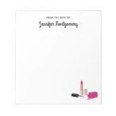 Roze gloeistok en nagelPoolse schoonheid Geëerd Notitieblok (Voorkant)