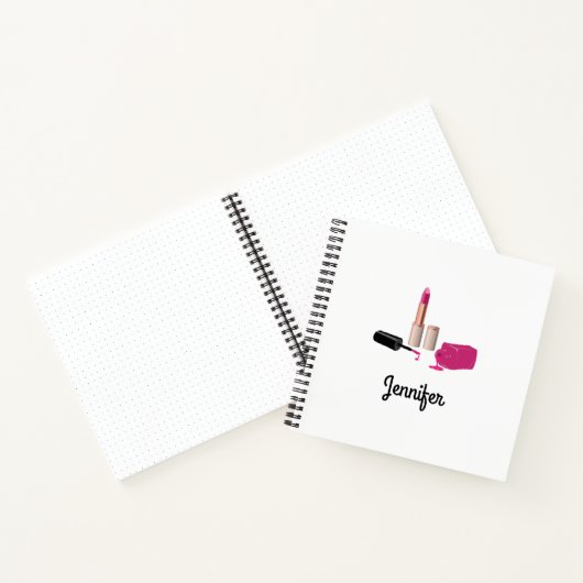 Roze gloeistok en nagelPoolse schoonheid Geëerd Notitieboek (Binnen)