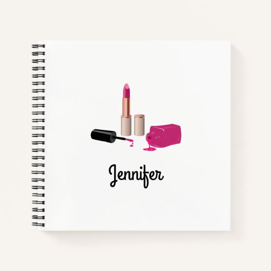 Roze gloeistok en nagelPoolse schoonheid Geëerd Notitieboek (Voorkant)