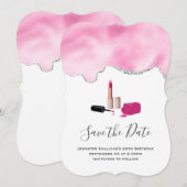 Roze gloeistok en nagelPoolse schoonheid Geëerd Save The Date (Voorkant / Achterkant)