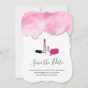 Roze gloeistok en nagelPoolse schoonheid Geëerd Save The Date
