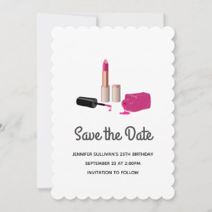 Roze gloeistok en nagelPoolse schoonheid Geëerd Save The Date