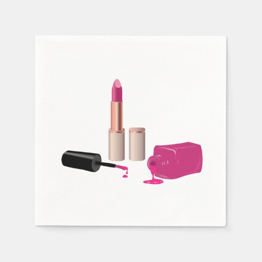 Roze gloeistok en nagelPoolse schoonheid Geëerd Servet (Voorkant)