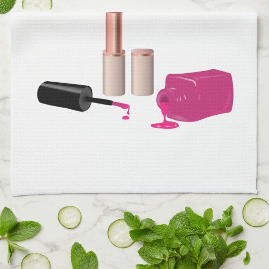 Roze gloeistok en nagelPoolse schoonheid Geëerd Theedoek (Gevouwen)