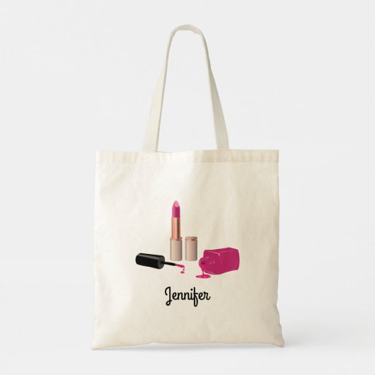 Roze gloeistok en nagelPoolse schoonheid Geëerd Tote Bag (Achterkant)