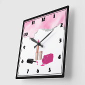 Roze gloeistok en nagelPoolse schoonheid Geëerd Vierkante Klok (Hoek)