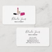 Roze gloeistok en nagelPoolse schoonheid Geëerd Visitekaartje (Voorkant / Achterkant)