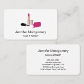 Roze gloeistok en nagelPoolse schoonheid Geëerd Visitekaartje (Voorkant / Achterkant)