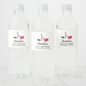 Roze gloeistok en nagelPoolse schoonheid Geëerd Waterfles Etiket (Flessen)
