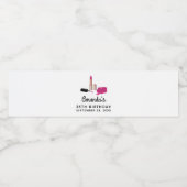 Roze gloeistok en nagelPoolse schoonheid Geëerd Waterfles Etiket (Enkel label)