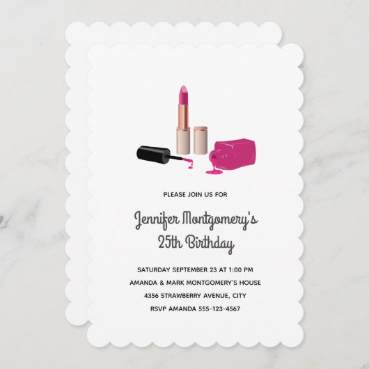 Roze gloeistok en nagelPoolse schoonheidsdag Kaart (Voorkant / Achterkant)