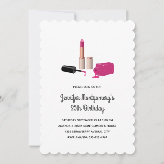 Roze gloeistok en nagelPoolse schoonheidsdag Kaart (Voorkant)