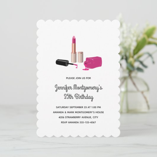 Roze gloeistok en nagelPoolse schoonheidsdag Kaart (Staand voorkant)