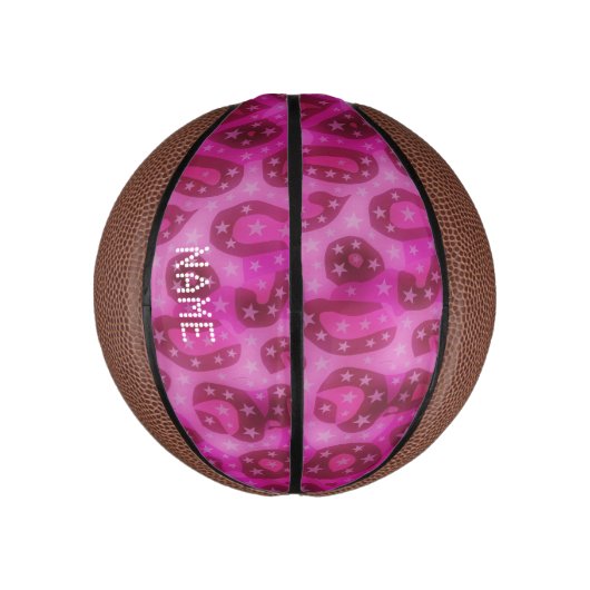 Roze Glossy Cheetah Basketbal (Verticaal)