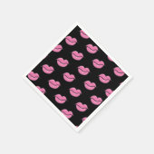 Roze Glossy Lips Beauty Make-up Verjaardagsfeestje Servet (Hoek)