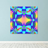 Roze Glow geometrisch ontwerp verpakt Canvas Afdruk (Insitu (Houten vloer))