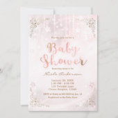 Roze Glow & Gold Celestial Sparkle Baby shower Kaart (Voorkant)