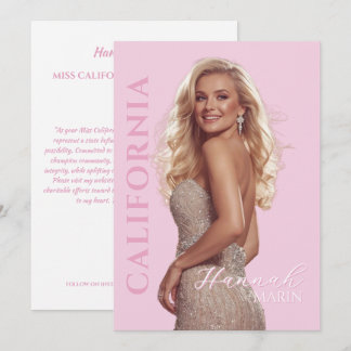 Roze Glow Pageant Titelhouder Handtekening Promo K Feestdagenkaart