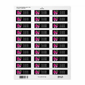 Roze Glow Skate Verjaardagsfeest Adreslabels Etiket (Full Sheet)