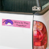 Roze gnome Face & Masker: In dit verband Bumpersticker (Op Truck)