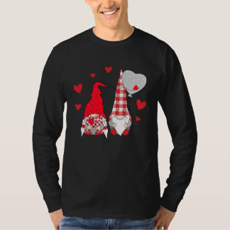 Roze Gnome Liefde Geruite Hart Ballonnen Valentijn T-shirt