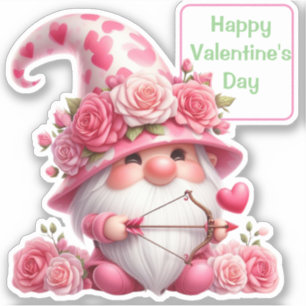 Roze Gnome Valentijn Cupido Contour Sticker