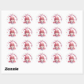 Roze Gnome Valentijn Cupido Ronde Sticker (Vel)