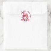 Roze Gnome Valentijn Cupido Ronde Sticker (Tas)