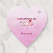 Roze Gnome Valentijn Paar Bedankjes Labels (Achterkant)