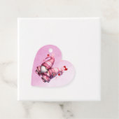 Roze Gnome Valentijn Paar Bedankjes Labels (In situ)