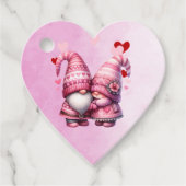 Roze Gnome Valentijn Paar Bedankjes Labels (Voorkant)