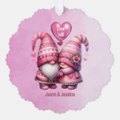Roze Gnome Valentijn Paar Flat Ornament Kaart (Voorkant)