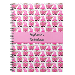 Roze Gnomes Hearts Woodland Sketchbook Cute Notitieboek